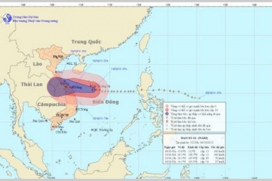 Bão số 11 rất mạnh đang tiến gần bờ
